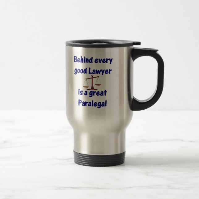 Atrás de cada advogado - caneca do Paralegal (Direita)