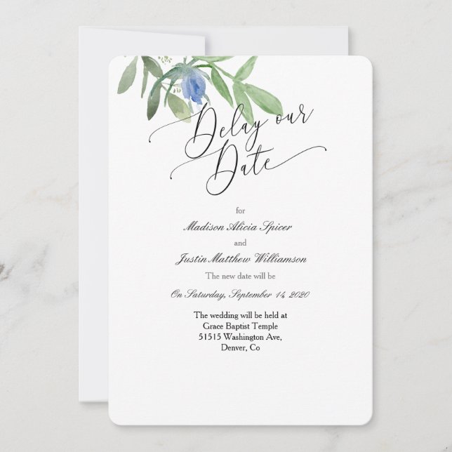 Atrasar nosso Convite de Casamento de Data (Frente)