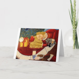 Através de Santa Eyes o cartão de Natal -