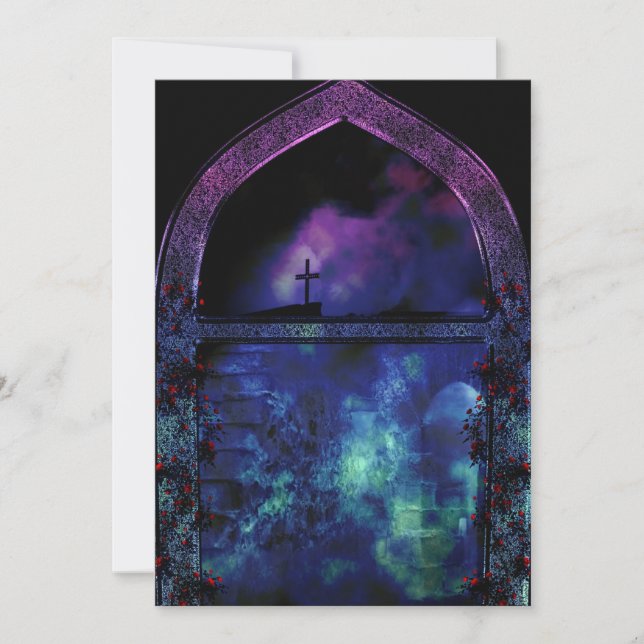 Através Do Convite de casamento Gótico Da Arca (Frente)