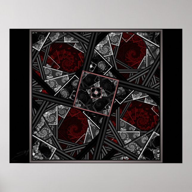 Através do Poster Fractal de Vidro (Frente)