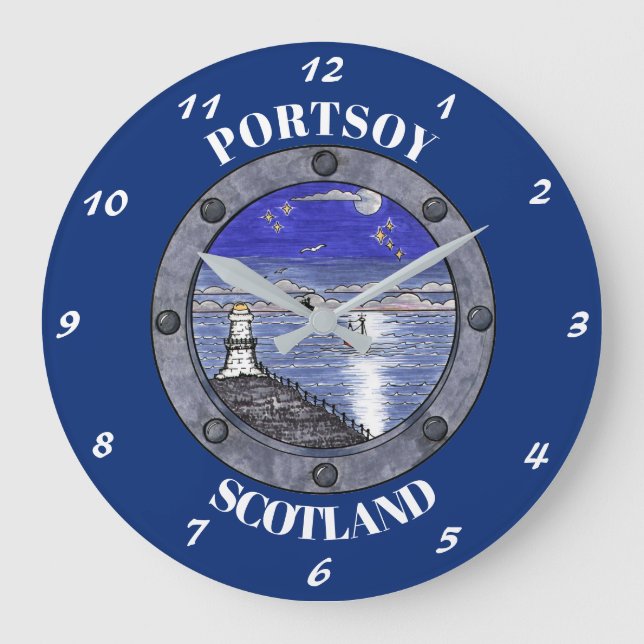 Através do Relógio de Parede Grande Porthole (Frente)