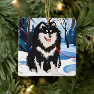 ATRAVÉS DO RIO Finnish Lapphund Enfeite 2023