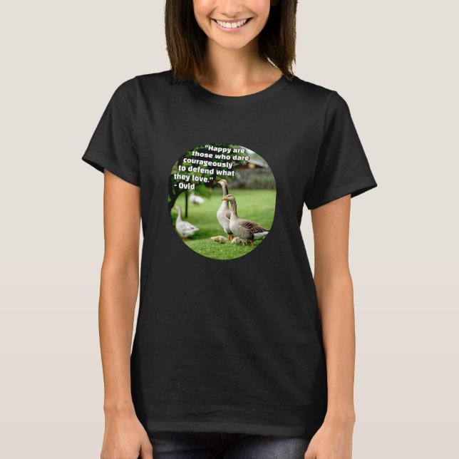 Atrevo-se corajosamente (escuro) com T-Shirt (Frente)