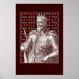 Attila o huno - poster antigo impressionante da