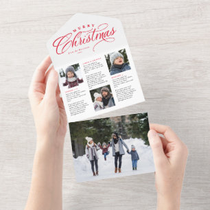 Atualização da família Feliz Natal cartão verm
