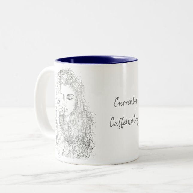Atualmente caneca de Caffeinating (Frente Esquerda)
