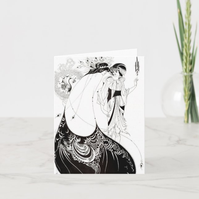 Aubrey Beardsley O Cartão De Nota De Saia De Pavão (Frente)