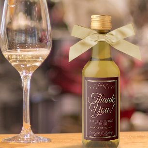 Auburn Brown and Gold Wedding Mini Thank You