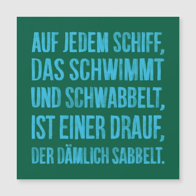 Auf jedem Schiff (Frente)