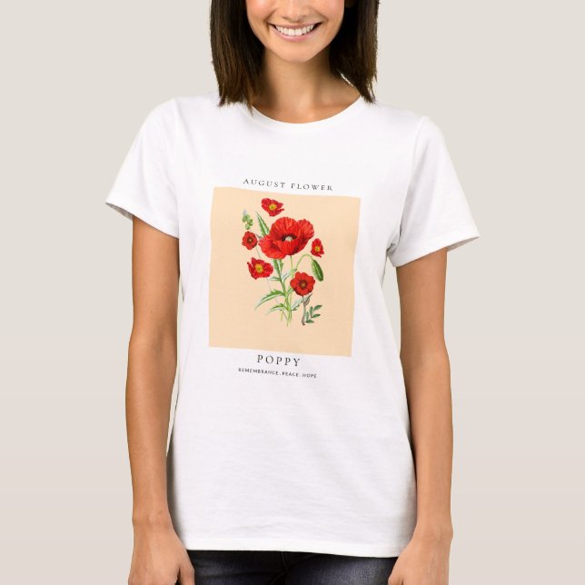 August Birth Month Flower T-Shirt (Frente)