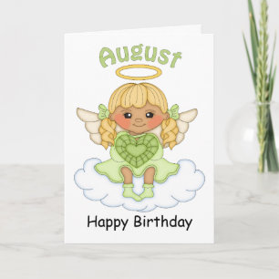 August Birthstone Angel Blone - Cartão de Aniversá