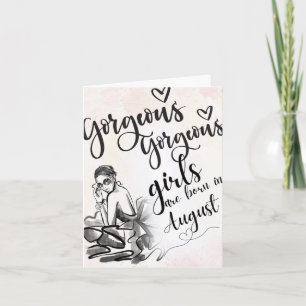 August Nascer Beauties Feliz Aniversário Cartão de