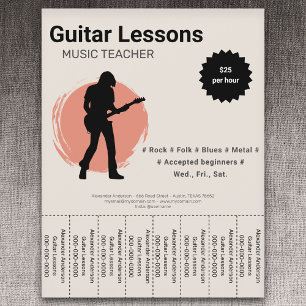 Aulas de Guitarra Elétrica Folheto com Tiras Desmo