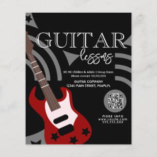 Aulas de Guitarra para Adultos Crianças Panfletos 