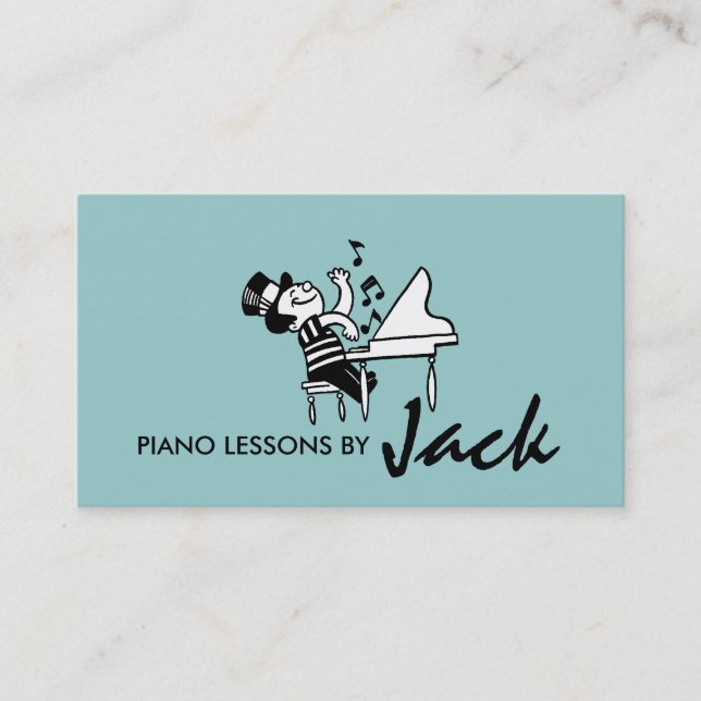 Aulas de Piano, Cartão de Visita de Instrutor de M (Frente)