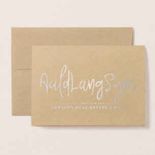 Auld Lang Syne Typografia   Cartões de natal
