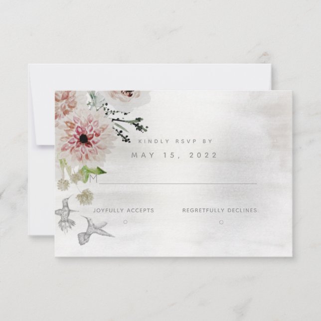 Aura Da Nature Weding No Meal Choice RSVP Card (Frente)