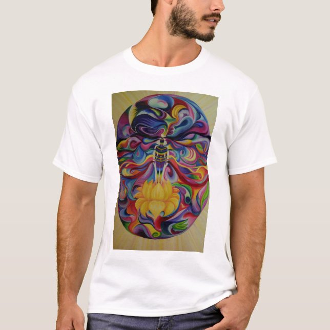 Aura despercebida na camisa preta de t (Frente)