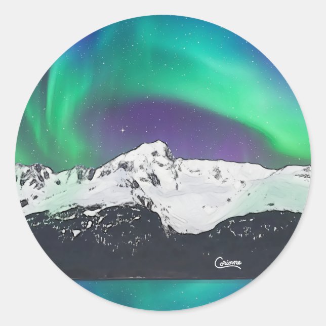 Aurora Borealis - Autocolantes (Frente)