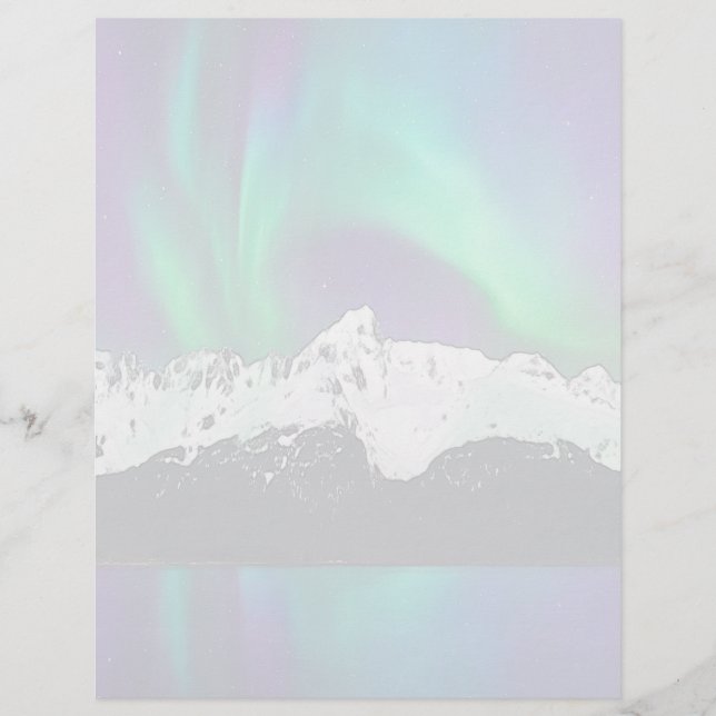 Aurora Borealis - Folha de Papel de 8,5" x 11" (Frente)