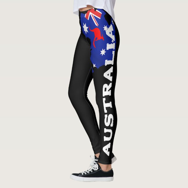 Aussie Austrália Flag Leggings for Women & Girls (Esquerda)