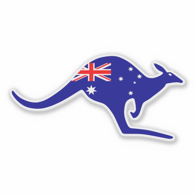 Aussie Kangaroo cortou laptop adesivo (Frente)