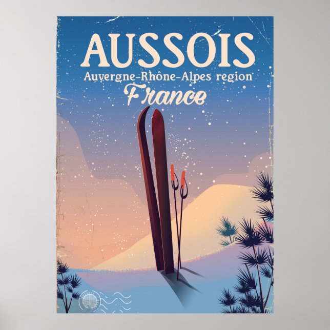 Aussois Auvergne-Rhône-Alpes France poster de esqu (Frente)