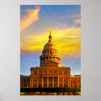 Austin Capitol Sunset Impressão