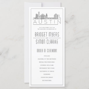 Austin City Stylized Skyline Programa Casamento
