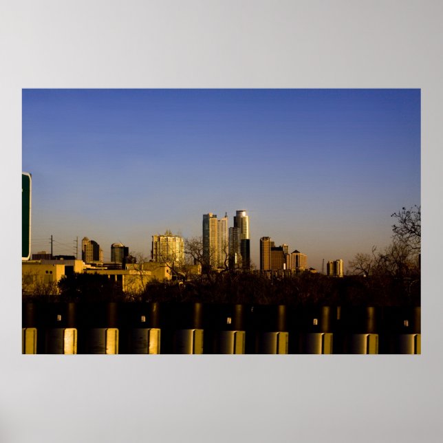 Austin Texas Skyline Poster (Frente)