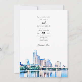 Austin Texas Skyline Wedding Convite