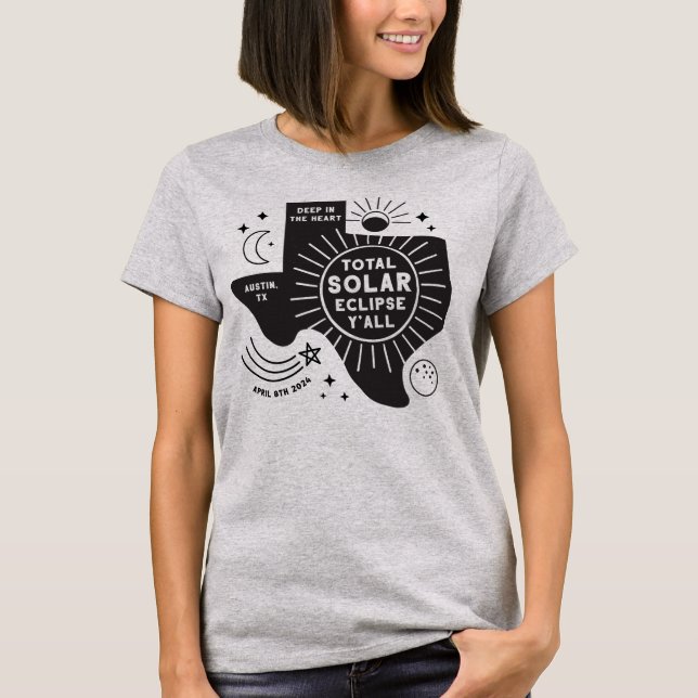 Austin Texas Solar Eclipse T-Shirt (Frente)