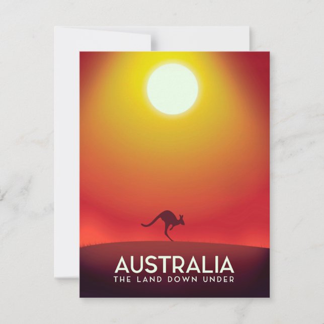 Austrália "A terra abaixo" de impressão de férias. (Frente)