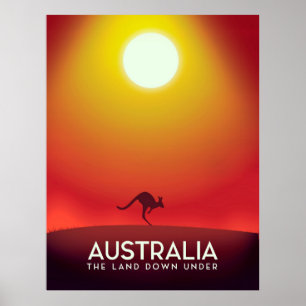 Austrália "A terra lá embaixo" impressão de férias