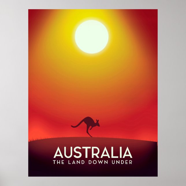 Austrália "A terra lá embaixo" impressão de férias (Frente)