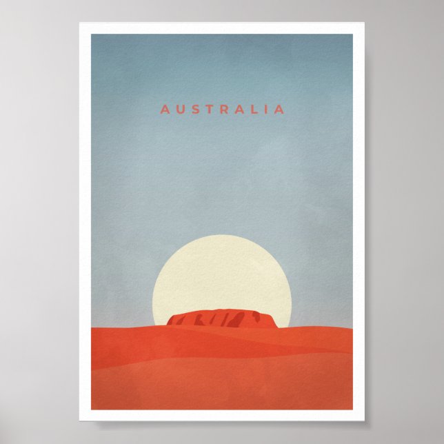 Austrália com Sunset & Ayers Rock/Uluru | POSTER (Frente)