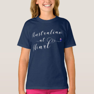 Australiano Na Camiseta Do Coração, Aus