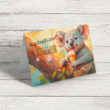 Australiano Summer, cartão koala personalizável