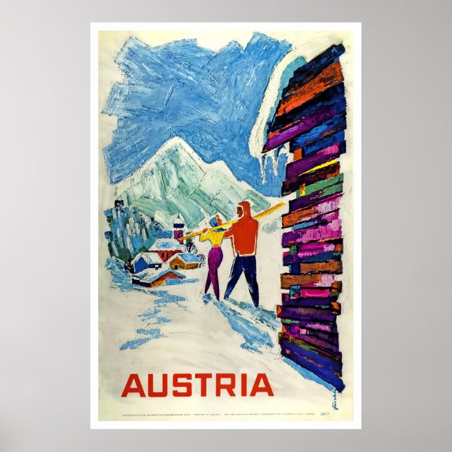 Áustria, Poster de Esqui (Frente)