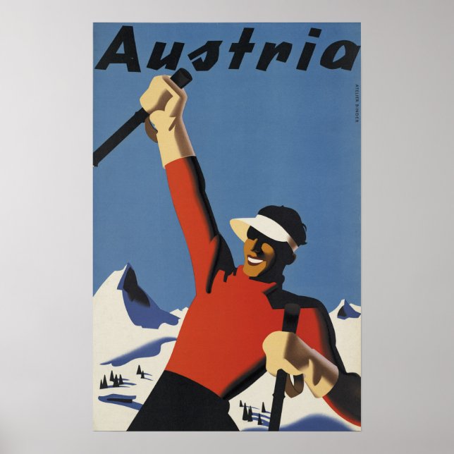 Áustria - Poster de Viagens vintage (Frente)
