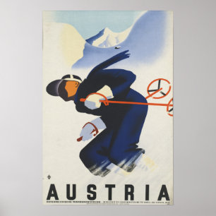 Áustria - Poster de Viagens vintage austríaca