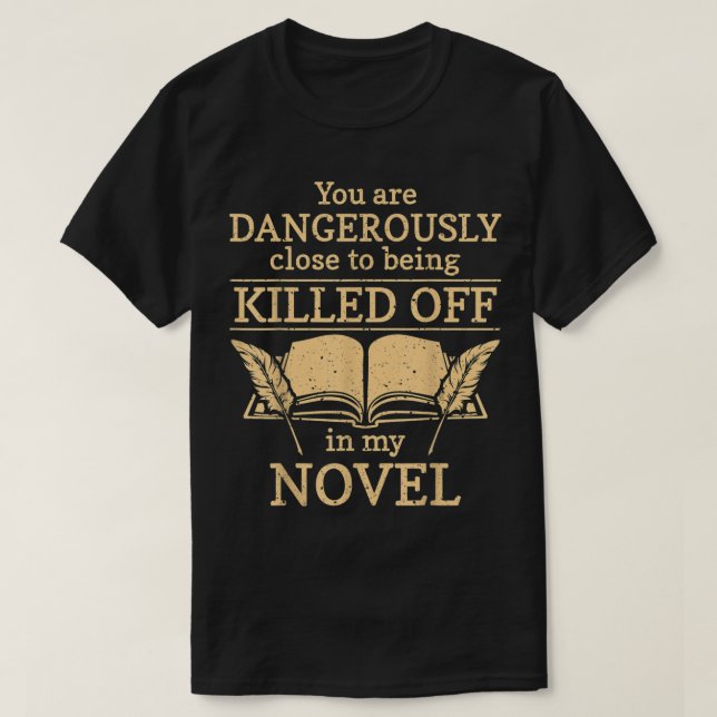 Author Writer Novelist T-Shirt (Frente do Design)