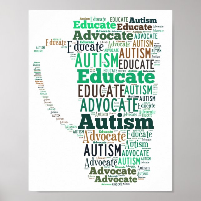 Autism Advocate Educar Poster GoTeamKate (Frente)