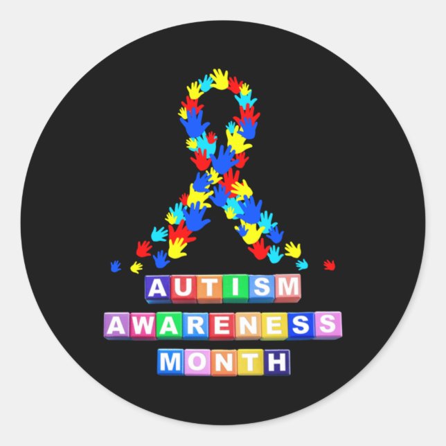 Autismo Advertência Mês Autocolante (Frente)