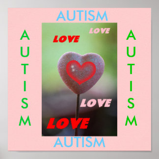 Autismo Love Love Love Love Heart Impressão
