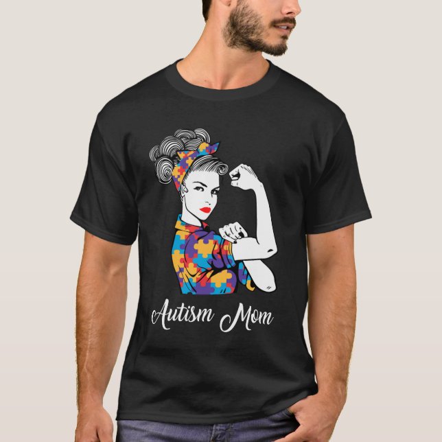 Autismo Mãe Camisa Mama Autismo Presente de Consci (Frente)