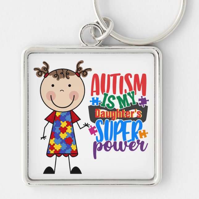 Autismo - Mantenha ou Crie o seu próprio Chaveiro (Frente)