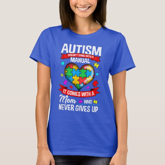 Autismo não vem com camisa feminina manual (Frente)