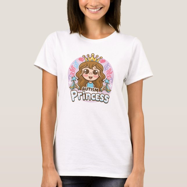 Autismo Princesa T-Shirt - Cute Empoderador Autism (Frente)